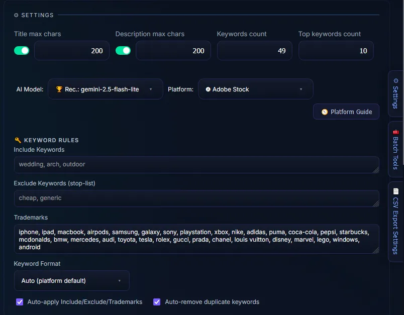 AI Stock Metadata Generator gallery image