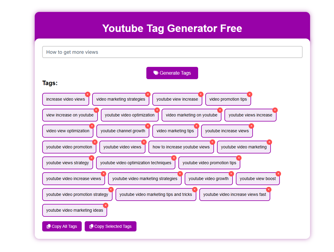Youtube Tag Generator -Toolifypro.com - Screenshot 2 showing product features and functionality