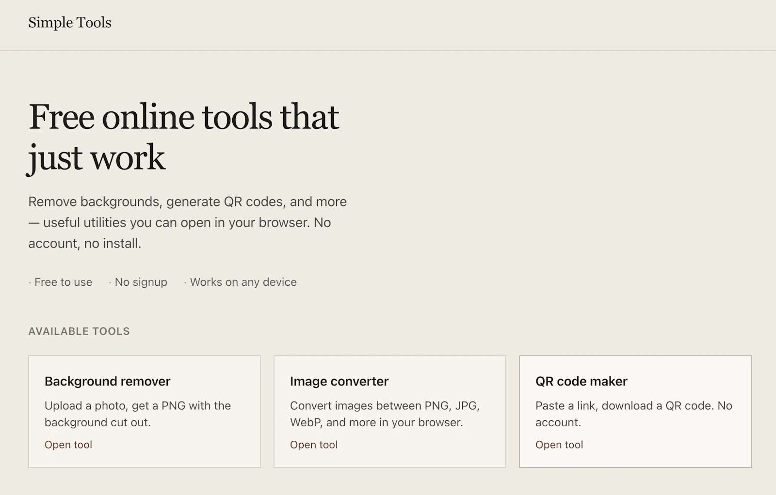 Simple Tools screenshot 1