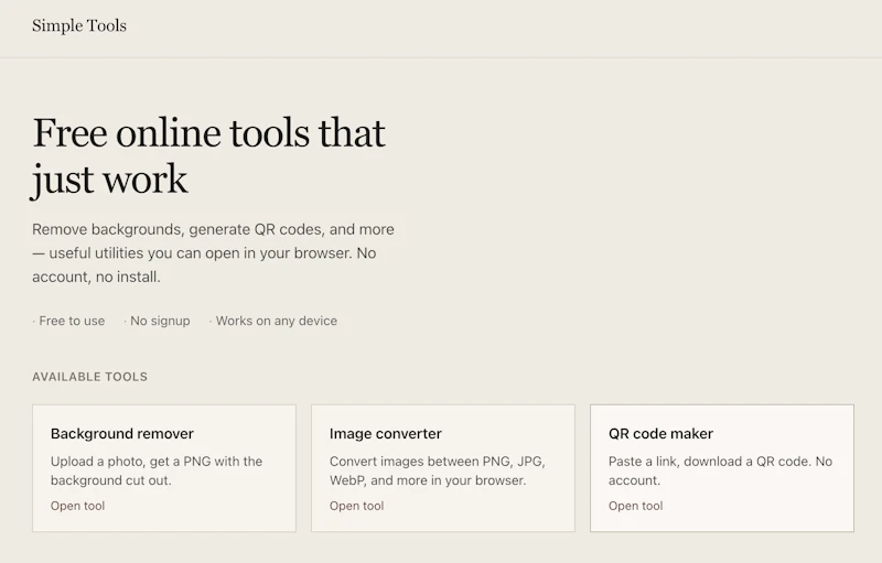 Simple Tools screenshot 1