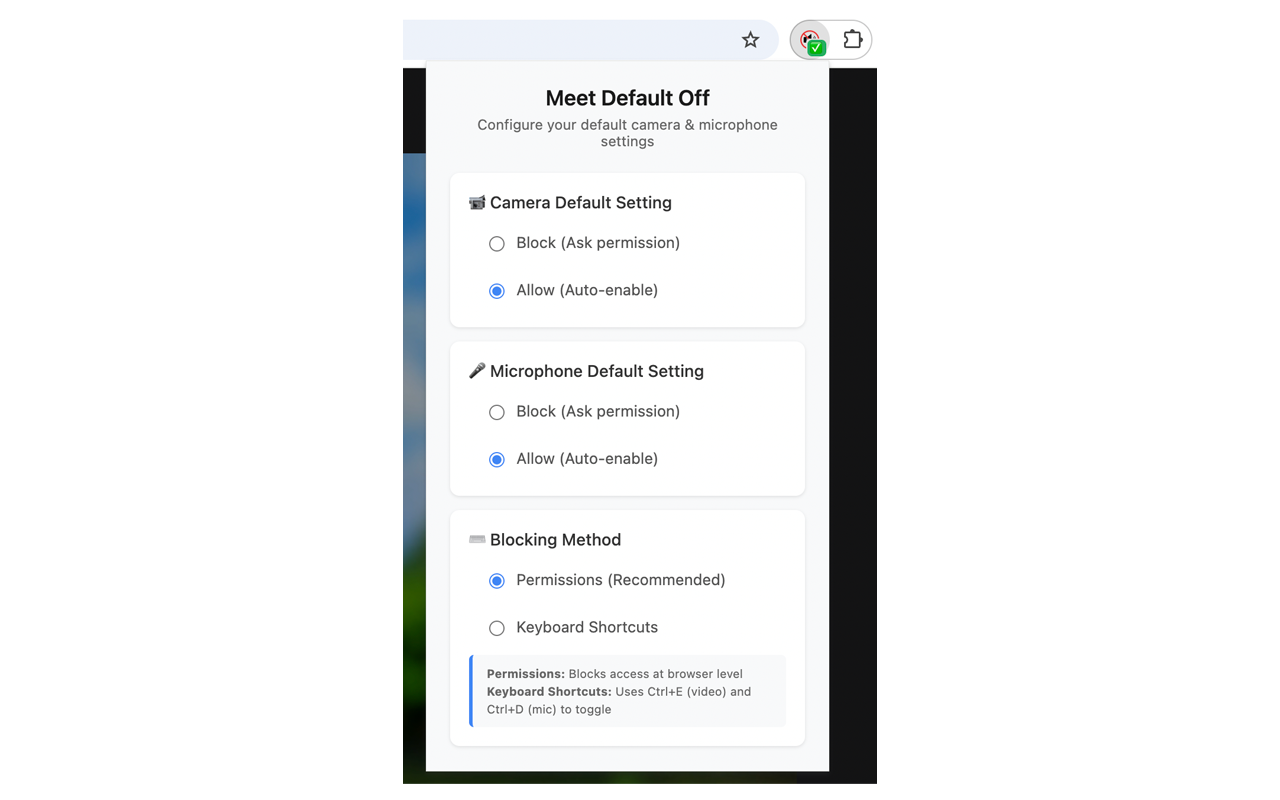 Meet Default Off - Main product screenshot demonstrating key features and user interface
