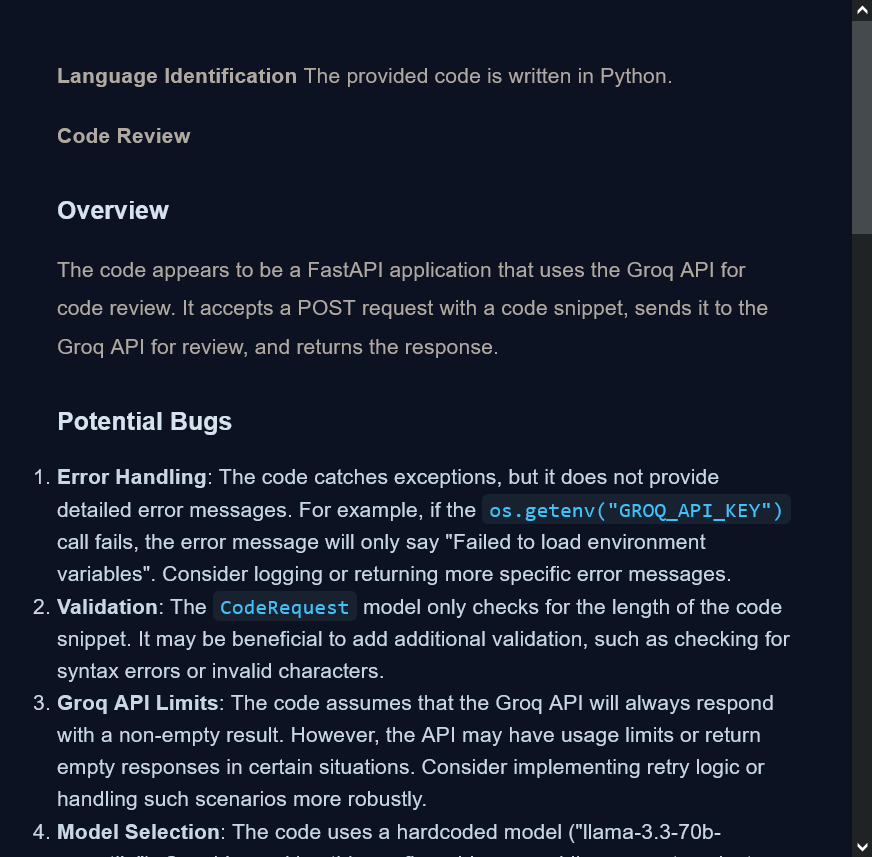CODE_REVIEWER - Screenshot 2 showing product features and functionality