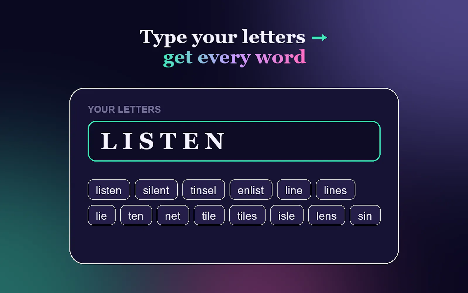 unscrbl — Word Unscrambler screenshot 2
