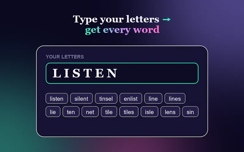 unscrbl — Word Unscrambler screenshot 2