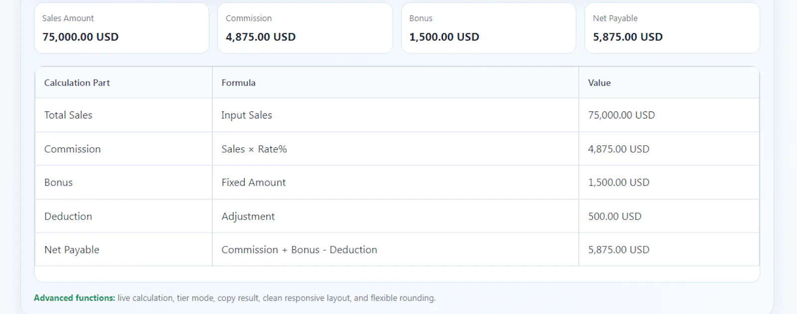 Commission Calculator screenshot 2