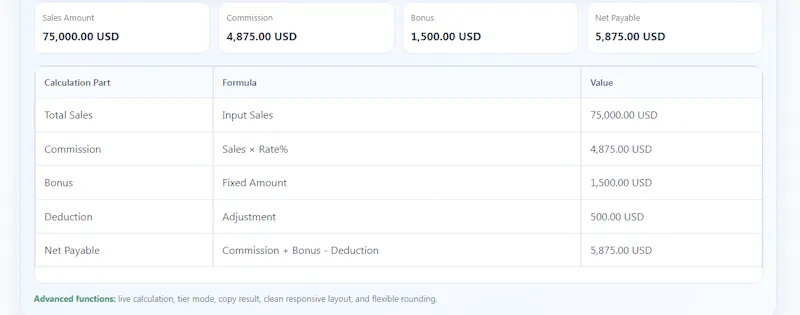 Commission Calculator screenshot 2