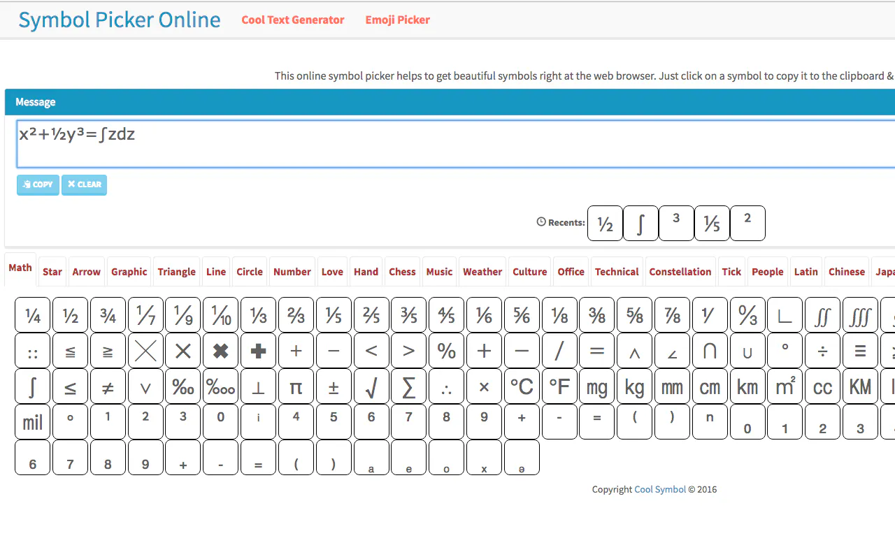 Cool Symbol Picker - Keyboard Of Fancy Letters & Characters