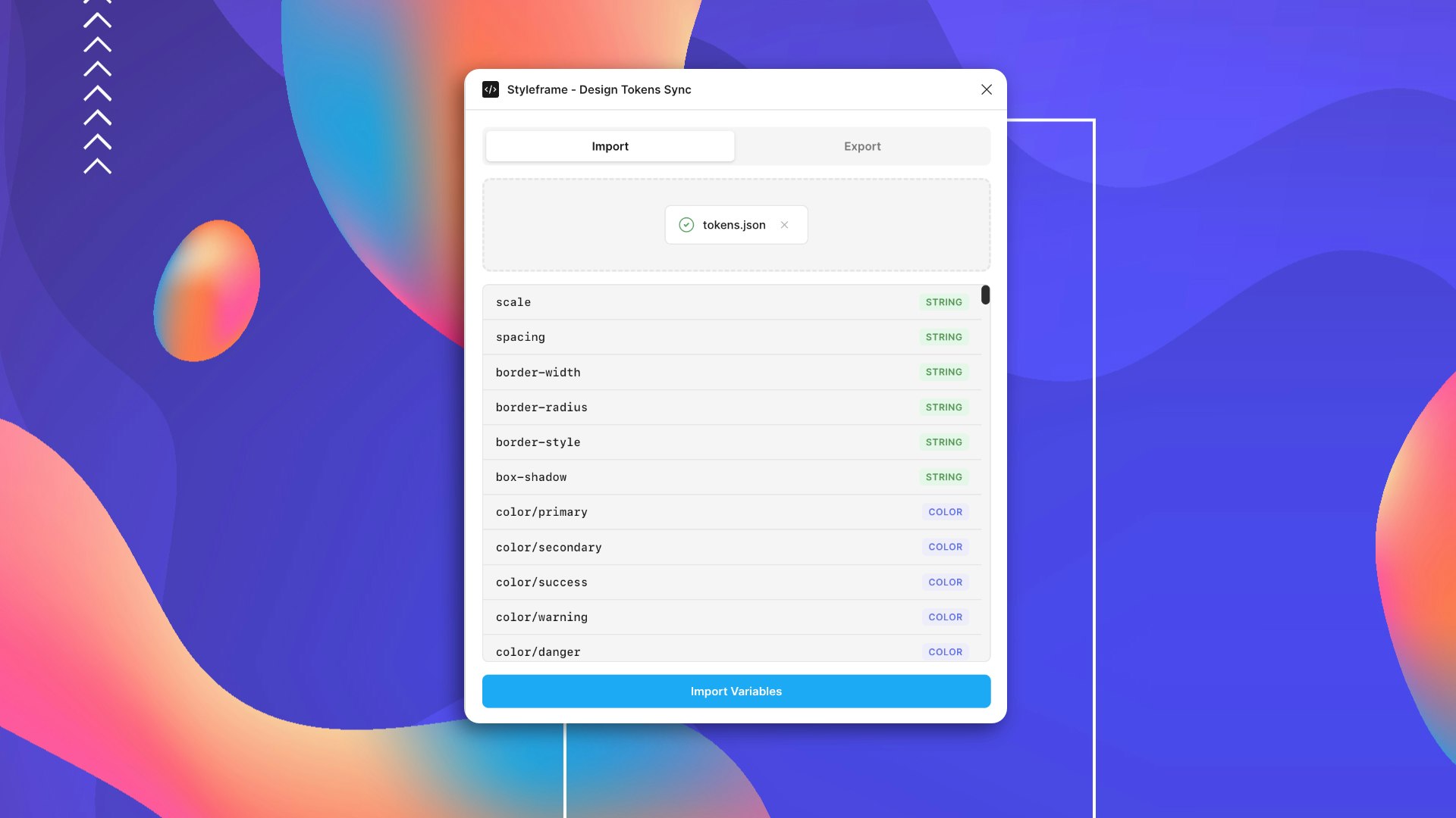Styleframe - Variables Sync Figma Plugin - Screenshot 2 showing product features and functionality