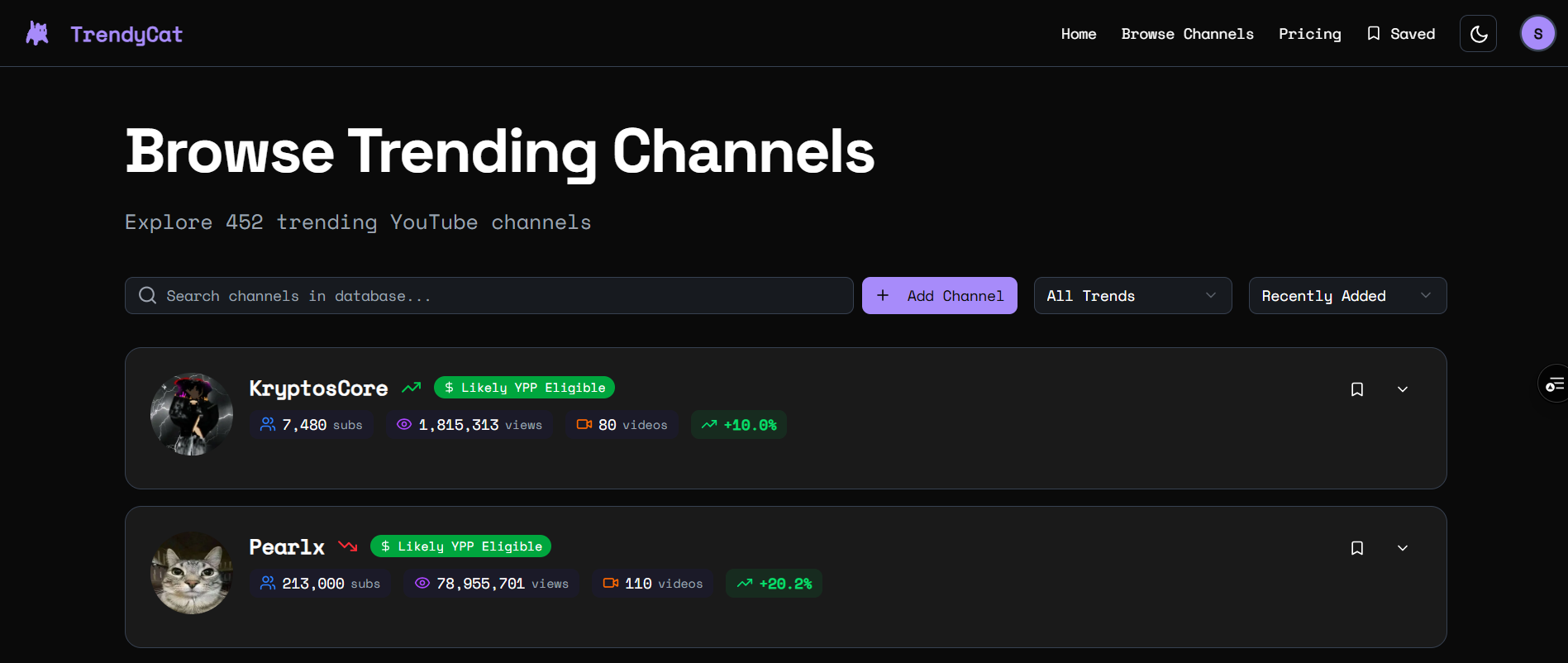 TrendyCat - Screenshot 2 showing product features and functionality