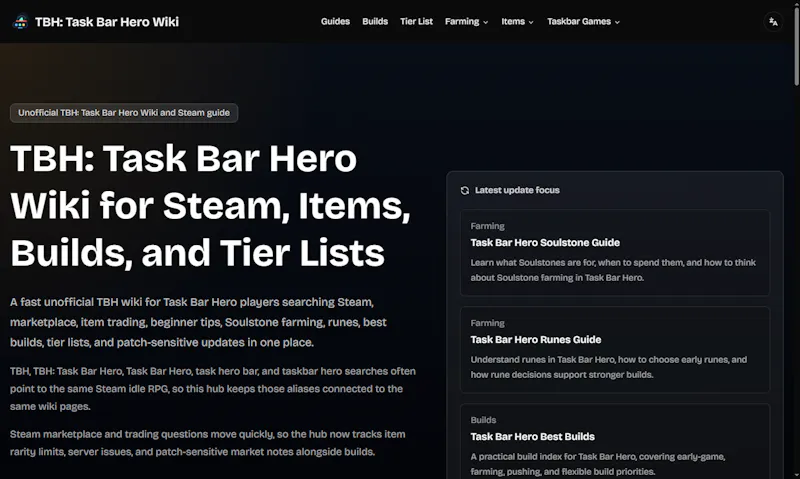 TBH: Task Bar Hero Wiki screenshot 1