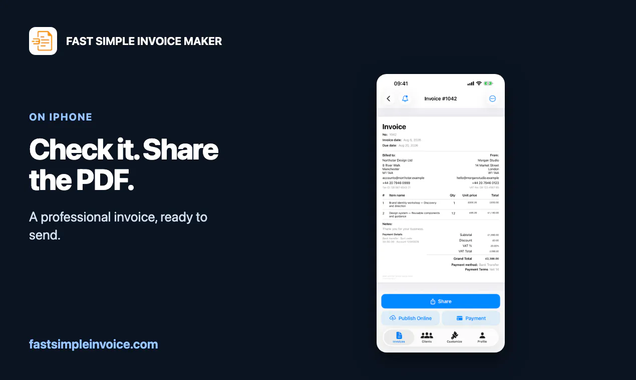 Fast Simple Invoice Maker screenshot