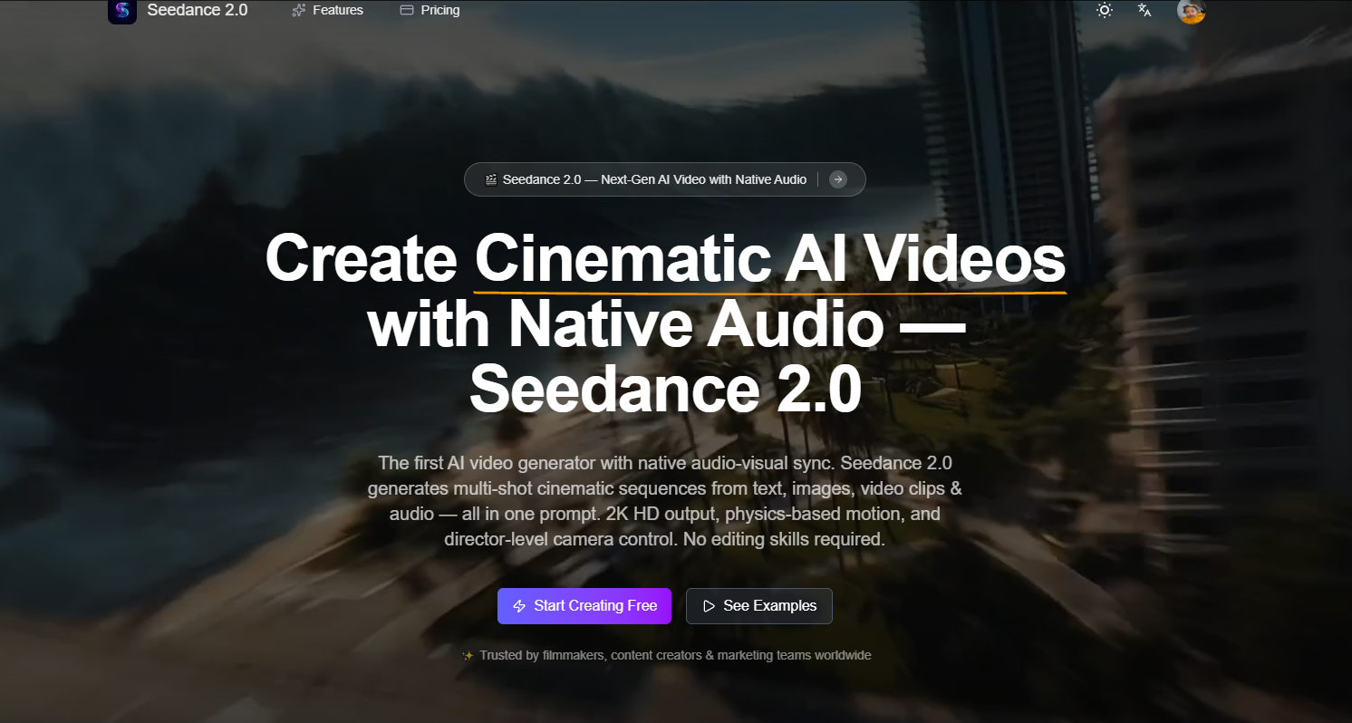 seedance2.0 - Main product screenshot demonstrating key features and user interface