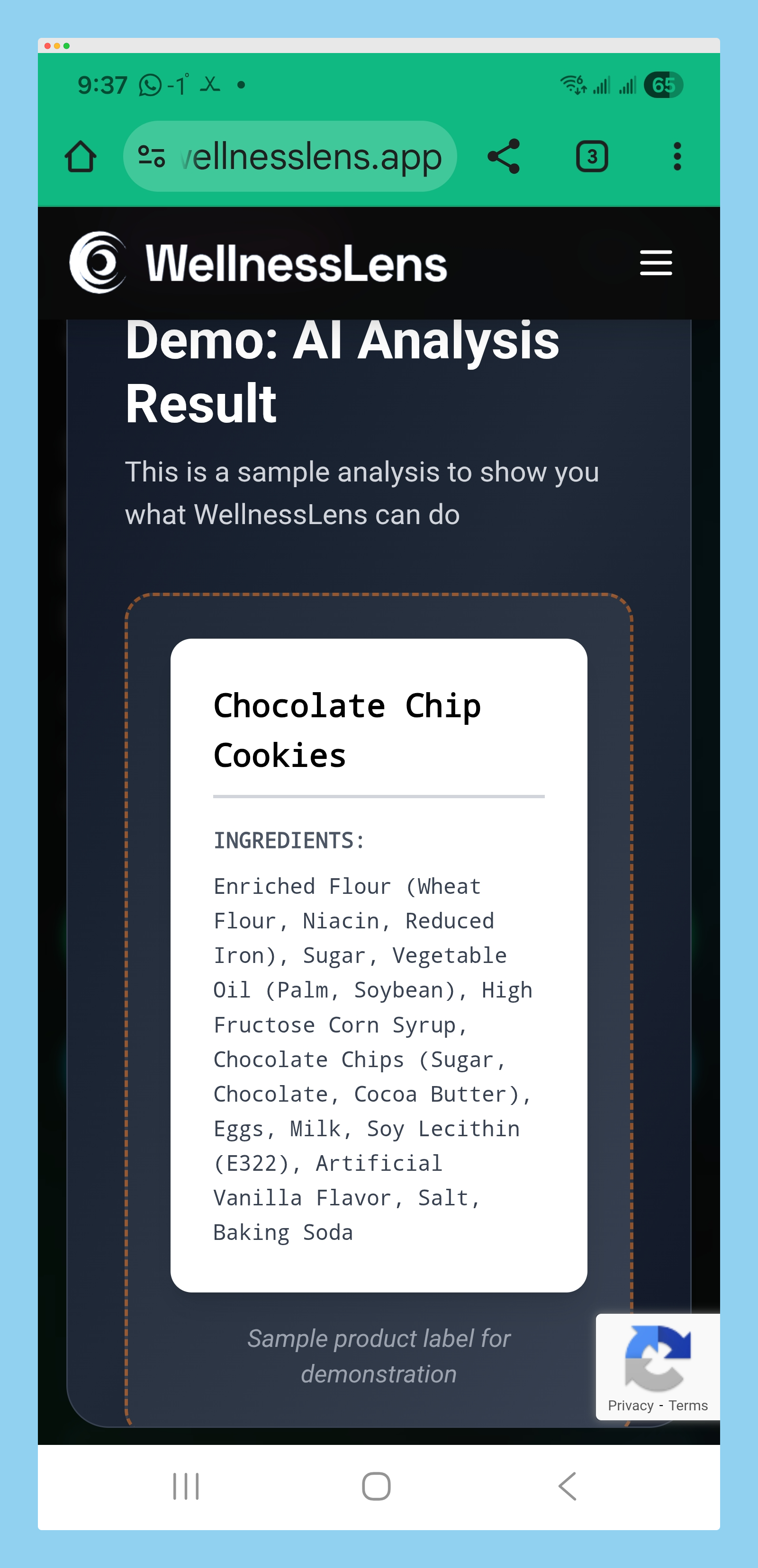 WellnessLens - Screenshot 2 showing product features and functionality