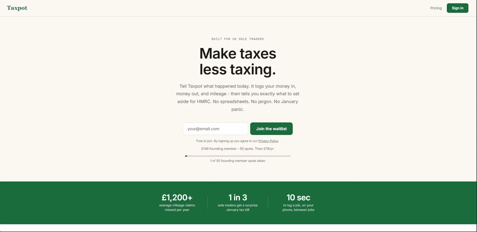 Taxpot 제품 배너