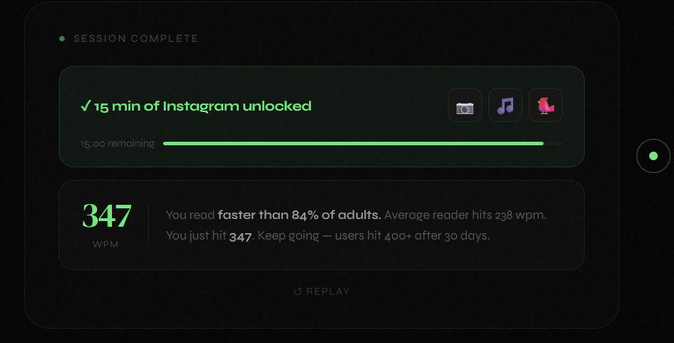 Raptus - Earn Your Scroll Time - Screenshot 3 showing product features and functionality