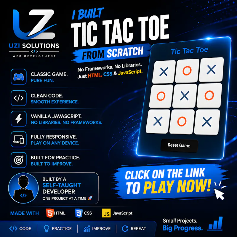 TIC TAC TOE — BUILT WITH PURE JAVASCRIPT screenshot 1