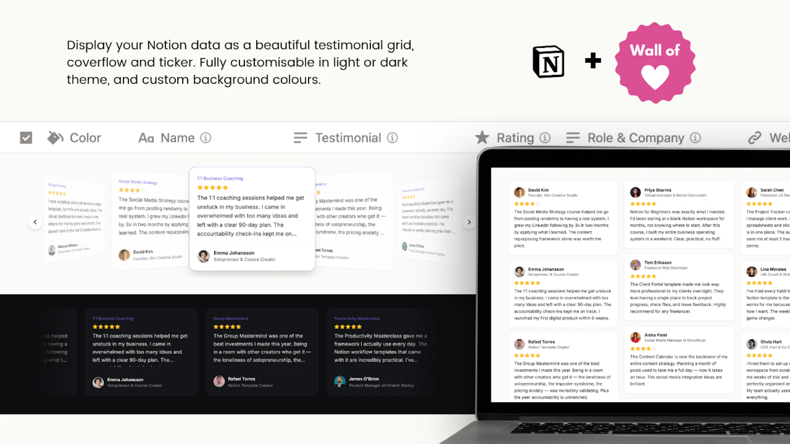 Beautiful Testimonial Manager in Notion screenshot 4