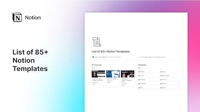 List of 85+ Notion Templates gallery image