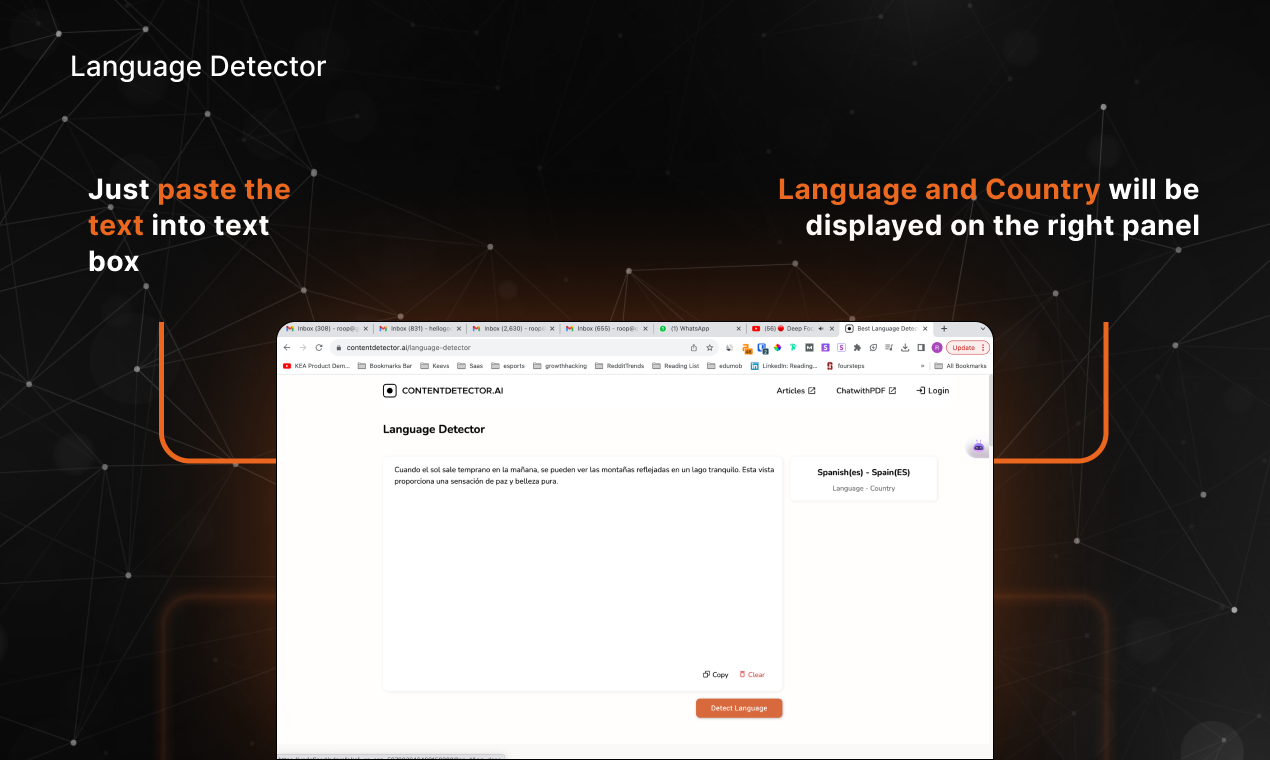 Média Détecteur de langage gratuit - Détecter n'importe quelle langue en copier simplement en collant le texte 2