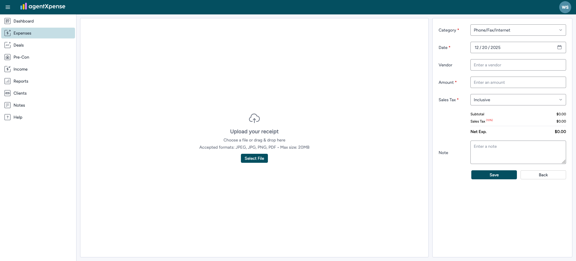Agent Xpense - Screenshot 3 showing product features and functionality