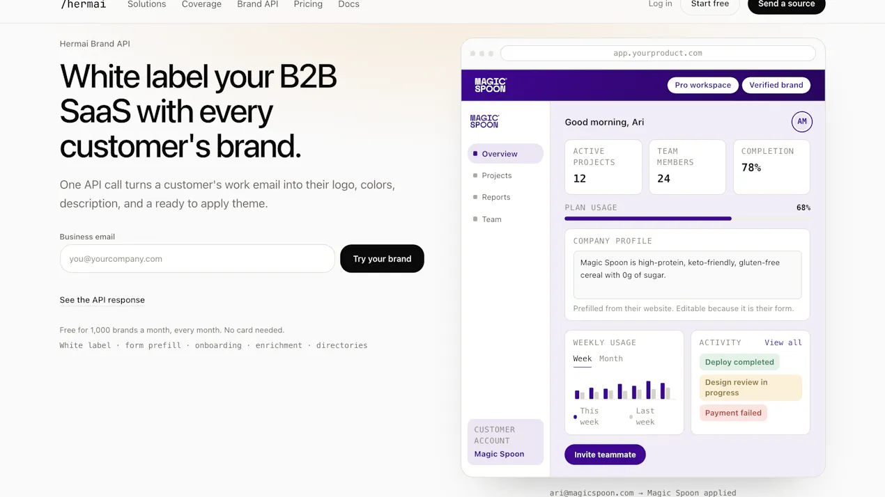 Hermai Brand API product