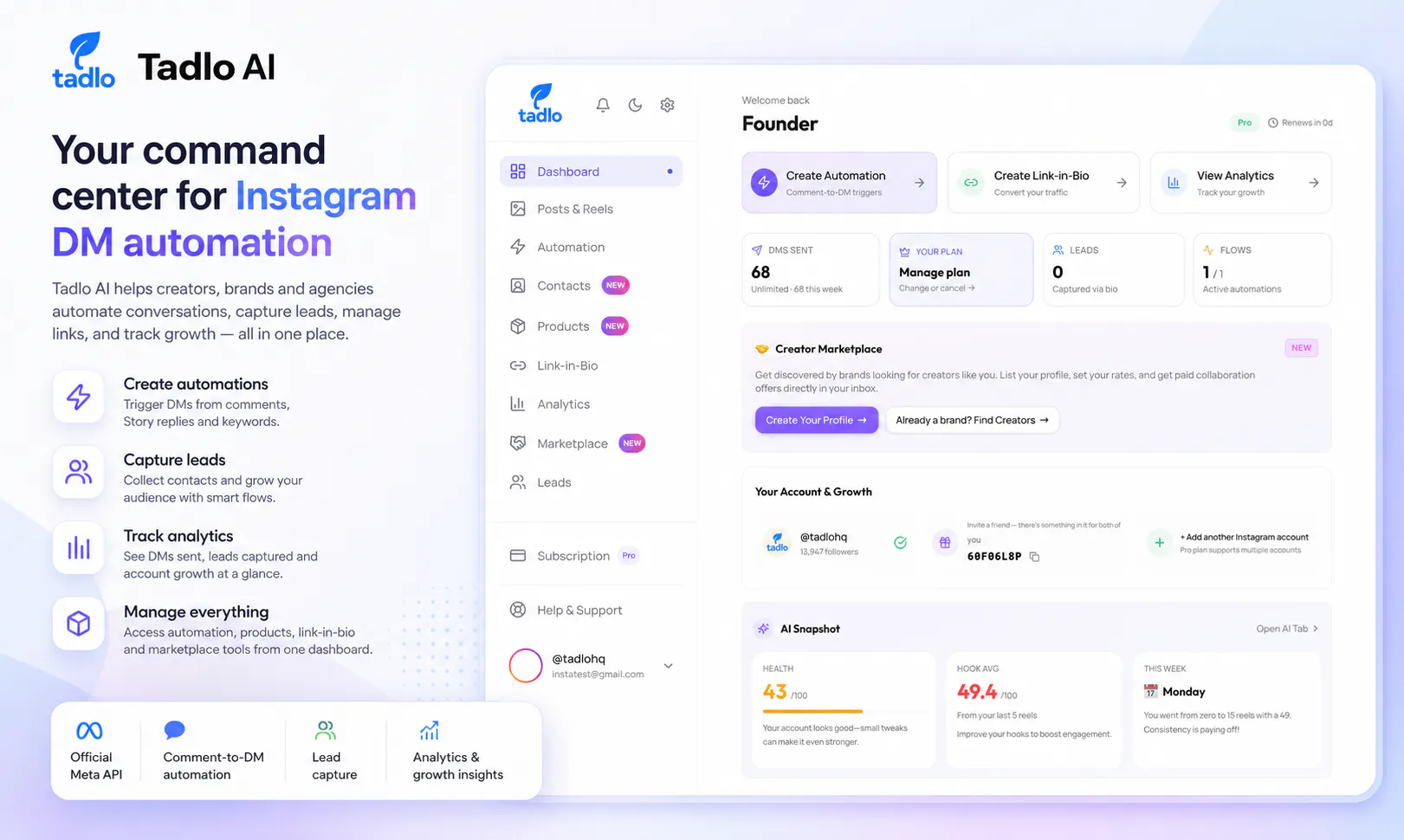 Tadlo AI - Instagram DM Automation screenshot 4