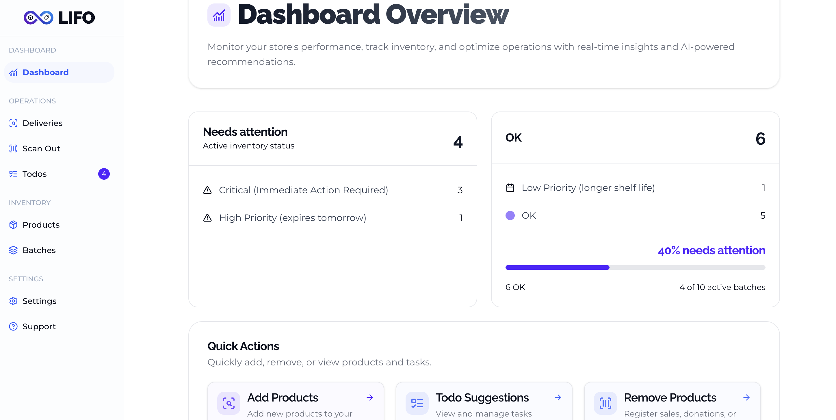 LIFO MVP v1 - Main screenshot showing features and interface