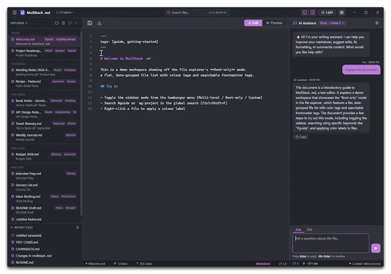 MoilStack .md (markdown) screenshot 3