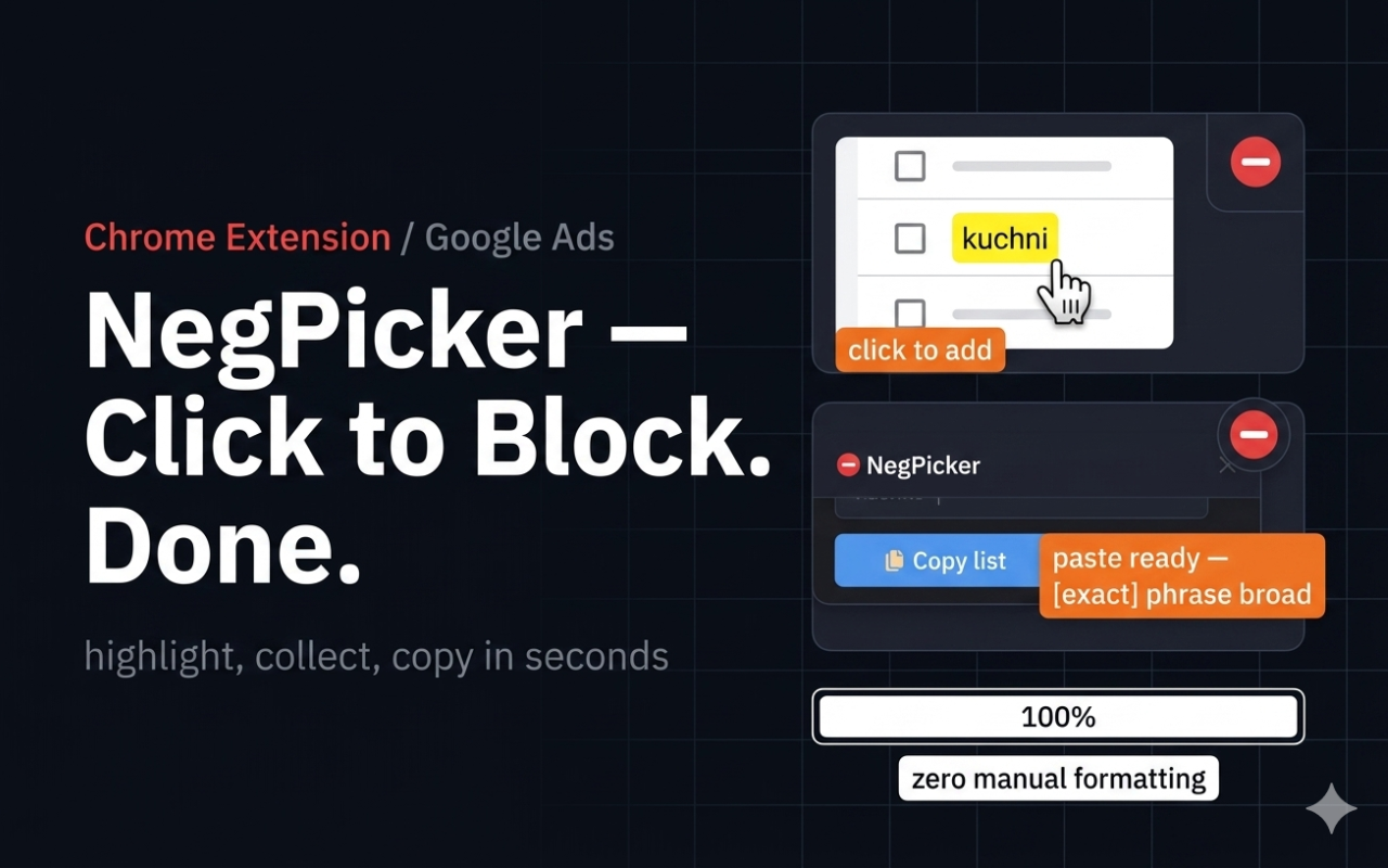 NegPicker — Free Tool for Google Ads gallery image