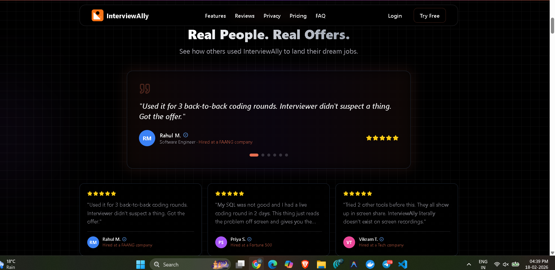 InterviewAlly - Screenshot 2 showing product features and functionality