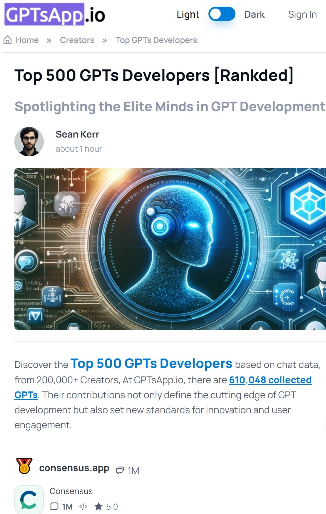 GPTs Developers [Ranked] gallery image