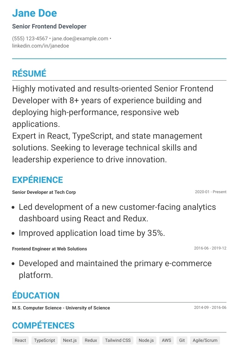 Professional PDF CV - Screenshot 5 showing product features and functionality
