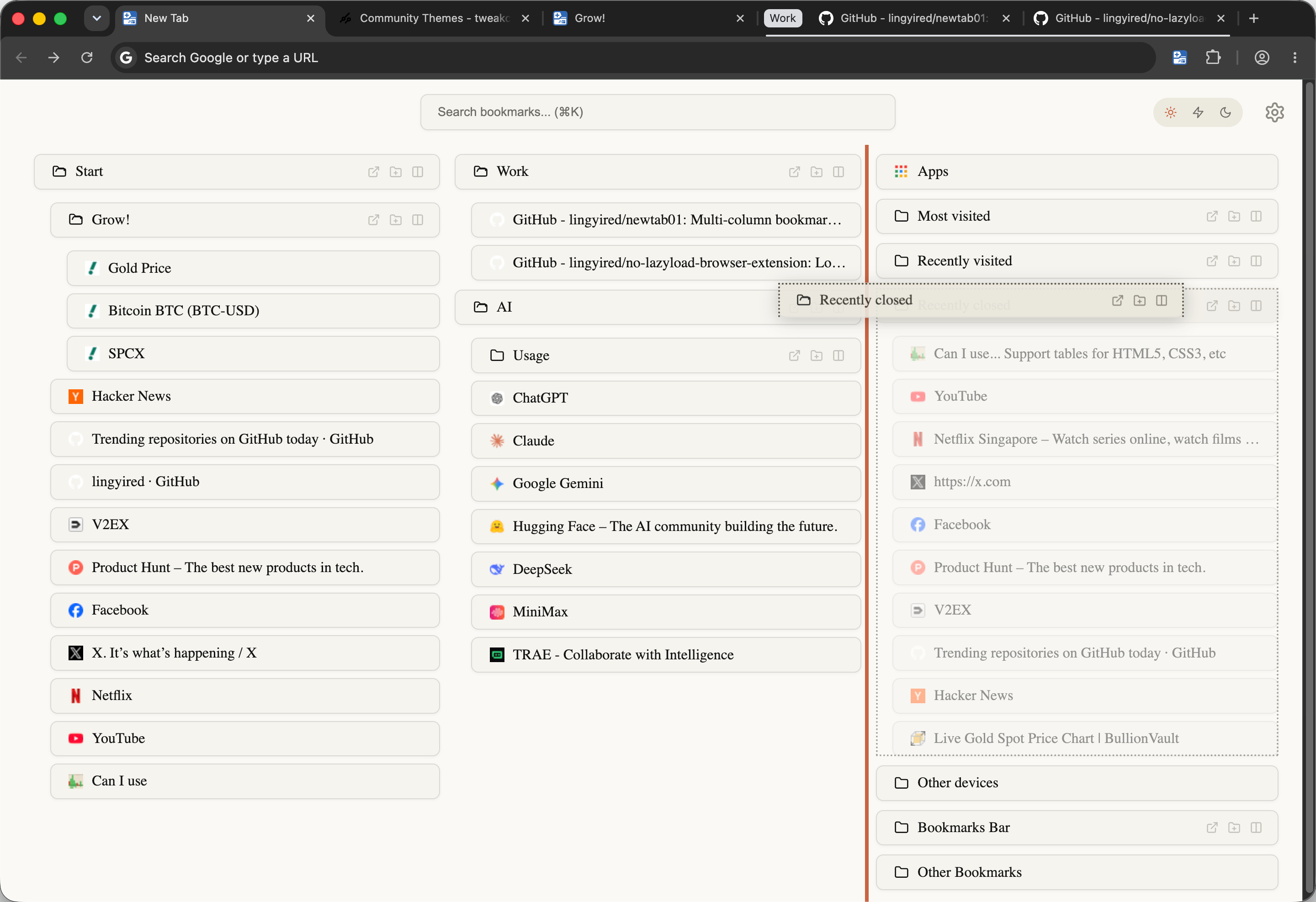 newtab01: Bookmark-driven chrome newtab gallery image