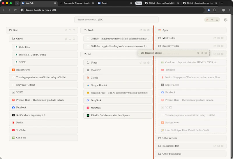 newtab01: Bookmark-driven chrome newtab screenshot 10
