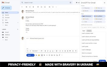 Secure ChatGPT Email Writer for Gmail gallery image