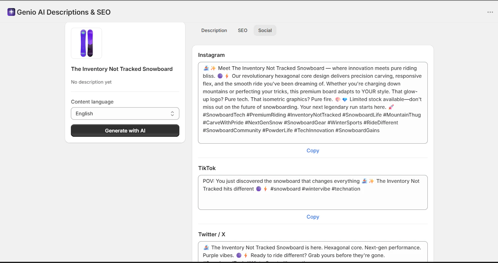 Genio AI Description & Seo screenshot 7