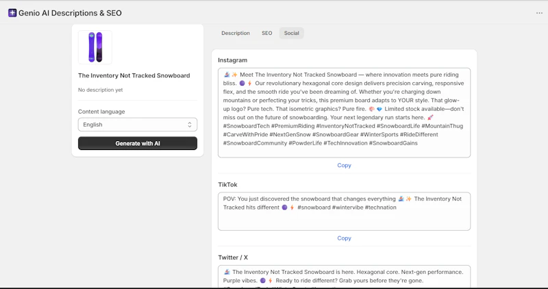 Genio AI Description & Seo screenshot 7