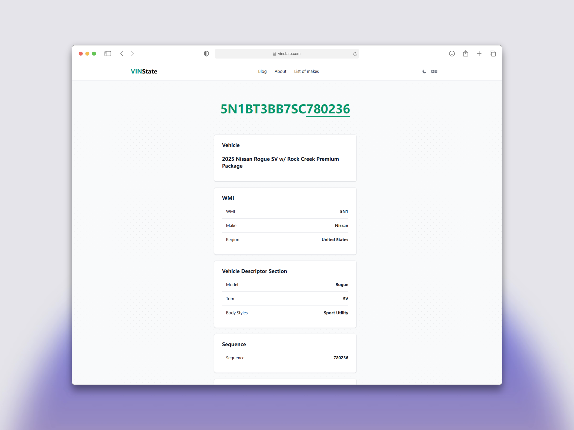 VINState - Free VIN Decoder gallery image