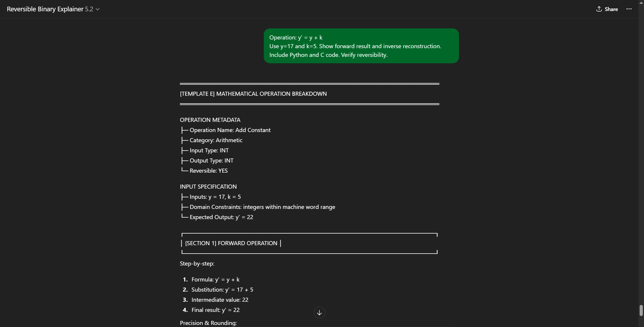 Reversible Binary Explainer V2 gallery image