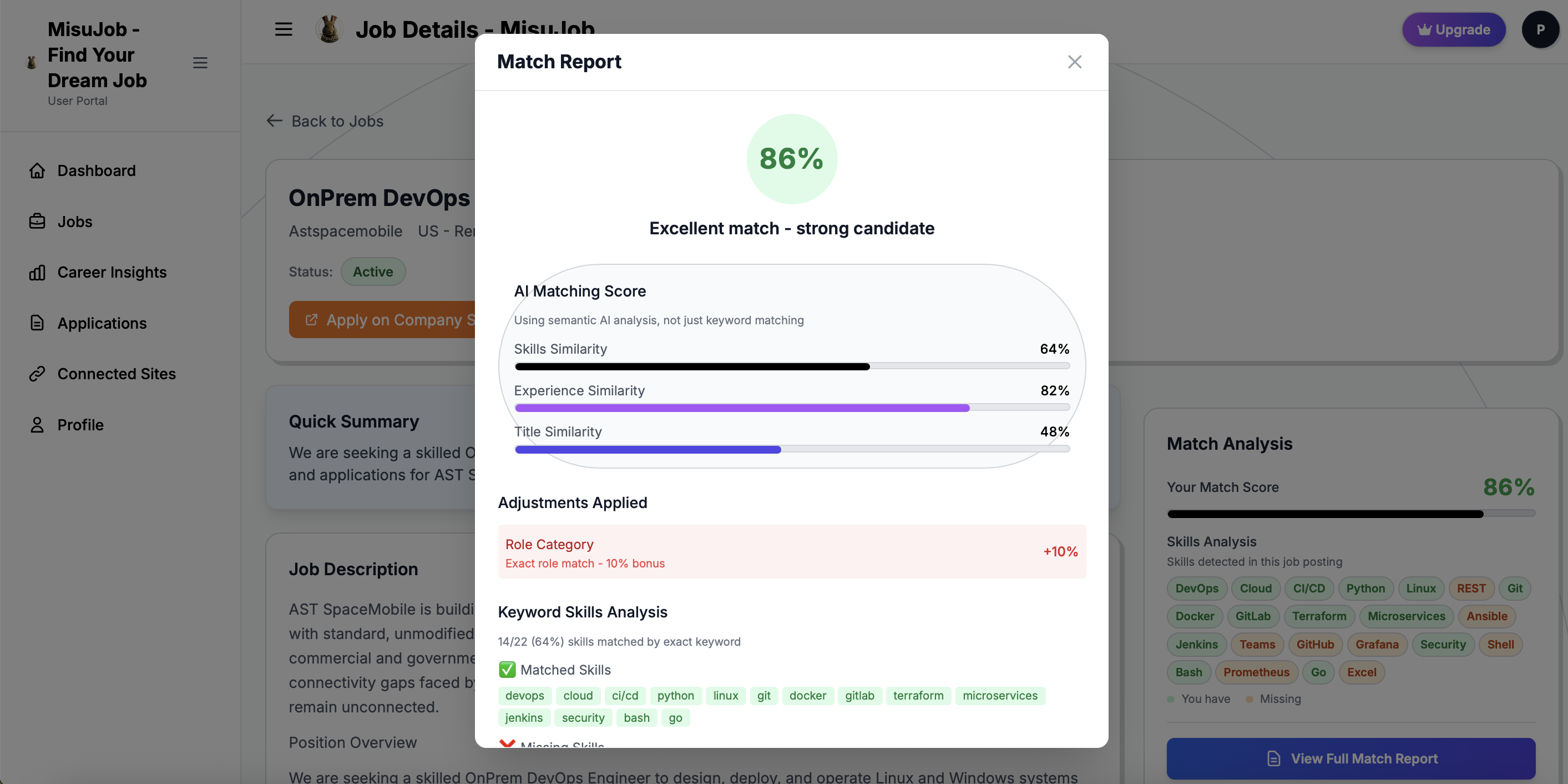 MisuJob - Screenshot 3 showing product features and functionality
