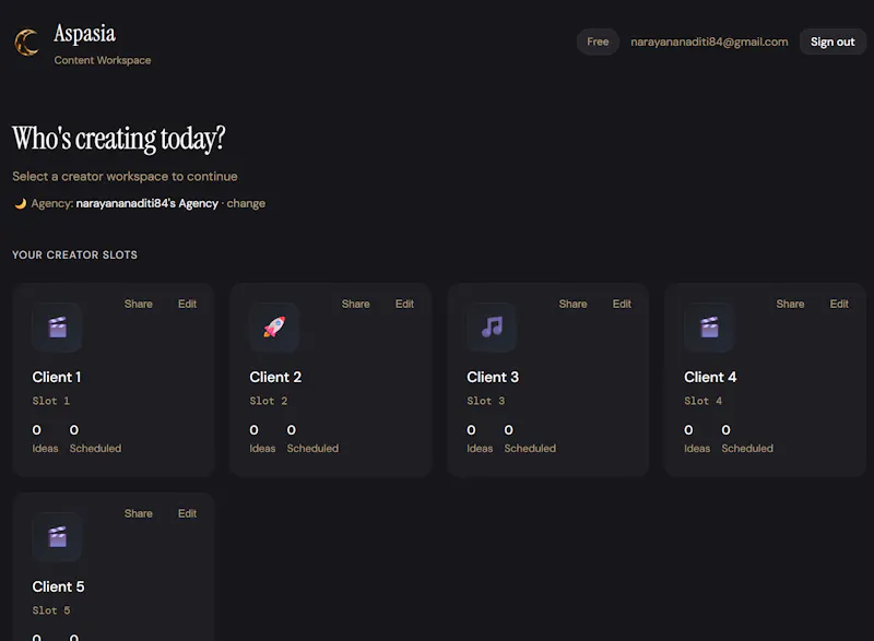 Aspasia — Run Your Agency screenshot 1