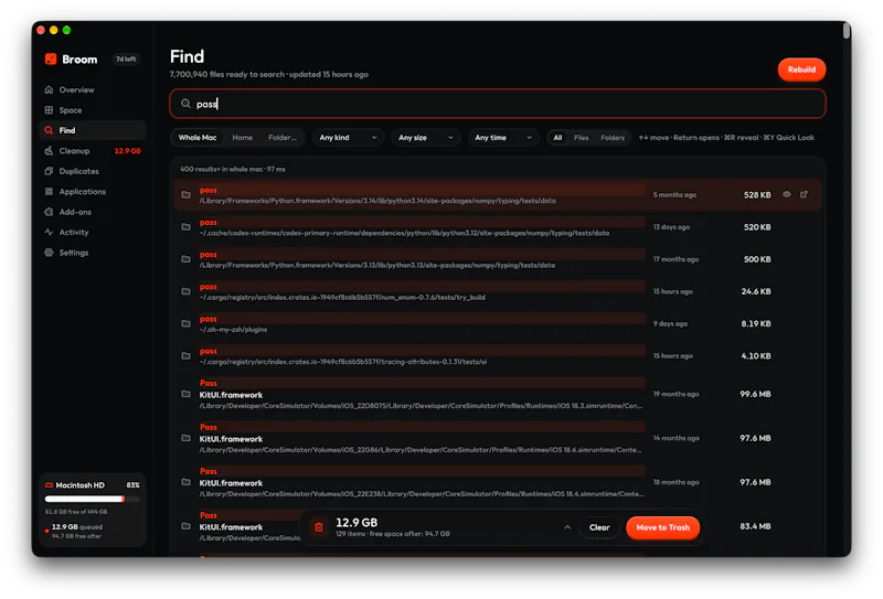 Broom screenshot 3