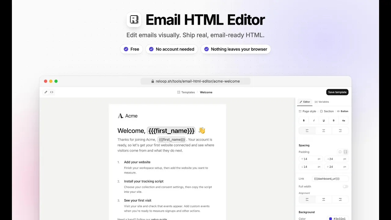 Email HTML Editor by Reloop gallery image