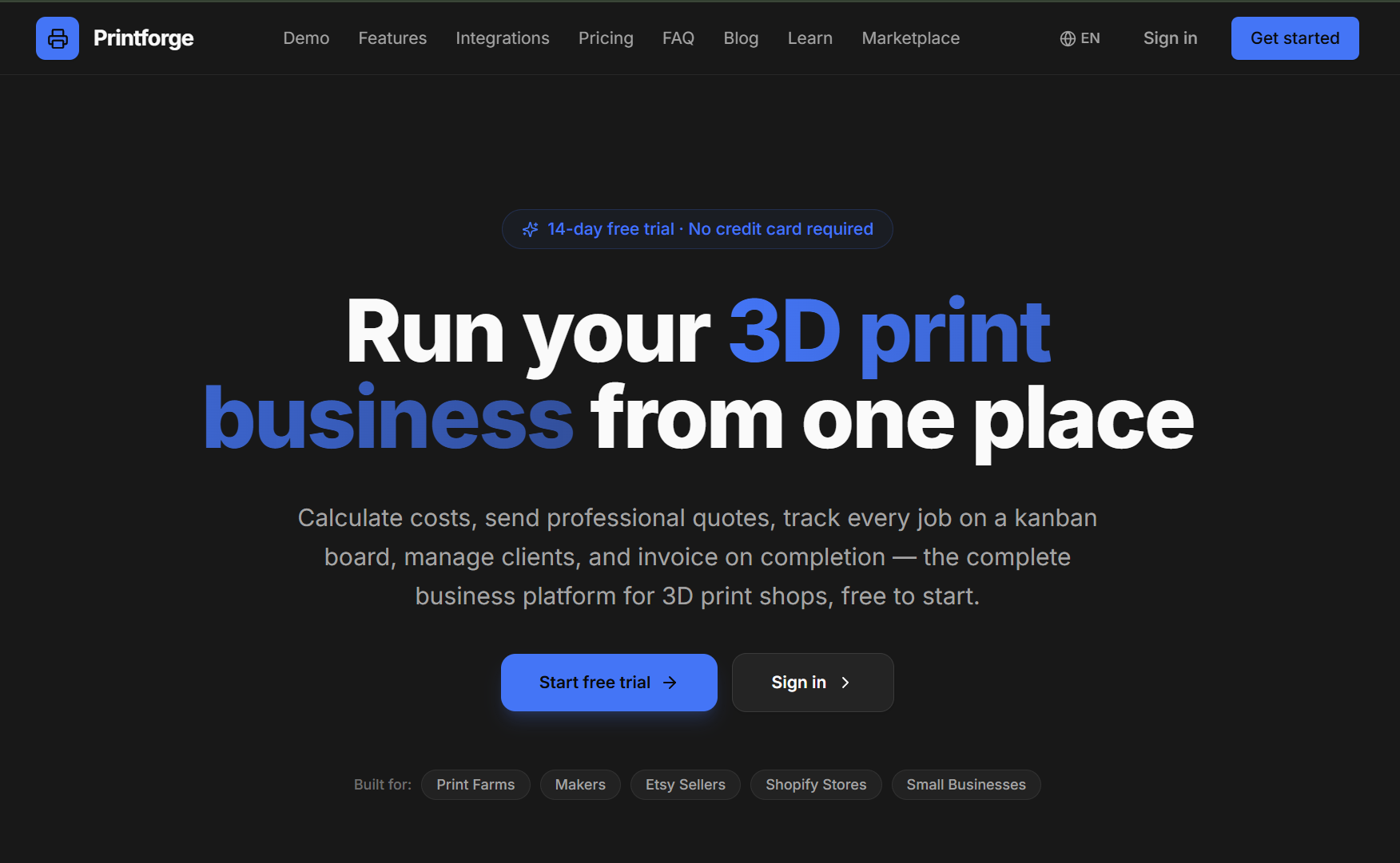 Printforge CRM gallery image