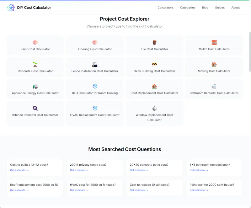 DIY Cost Calculator screenshot 3