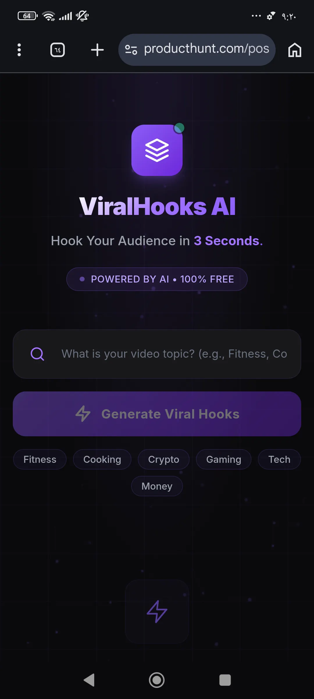 viralhooks-ai 제품 배너
