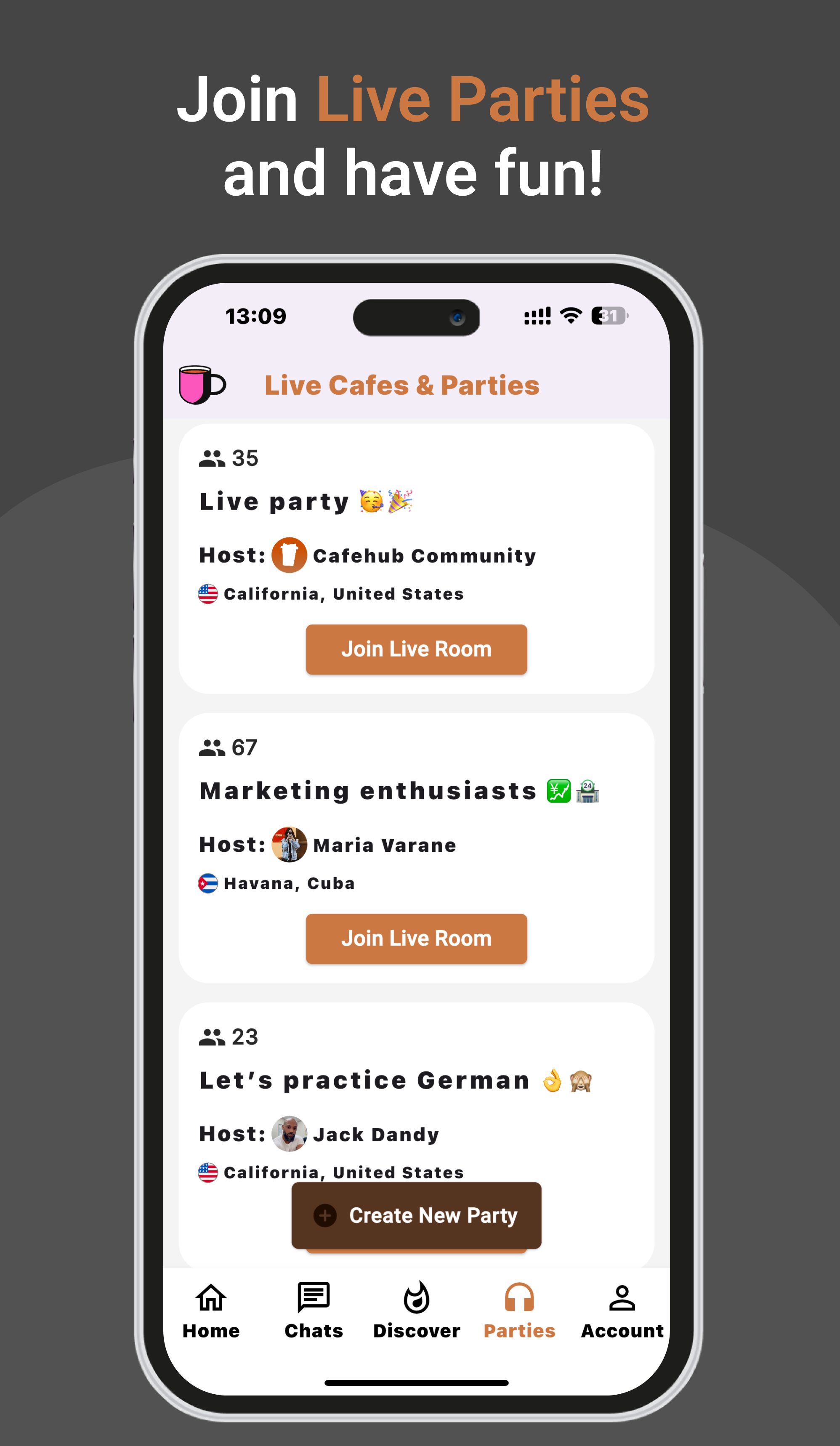 Cafehub - 共有された関心に基づいて新しい友達に会いますメディア3