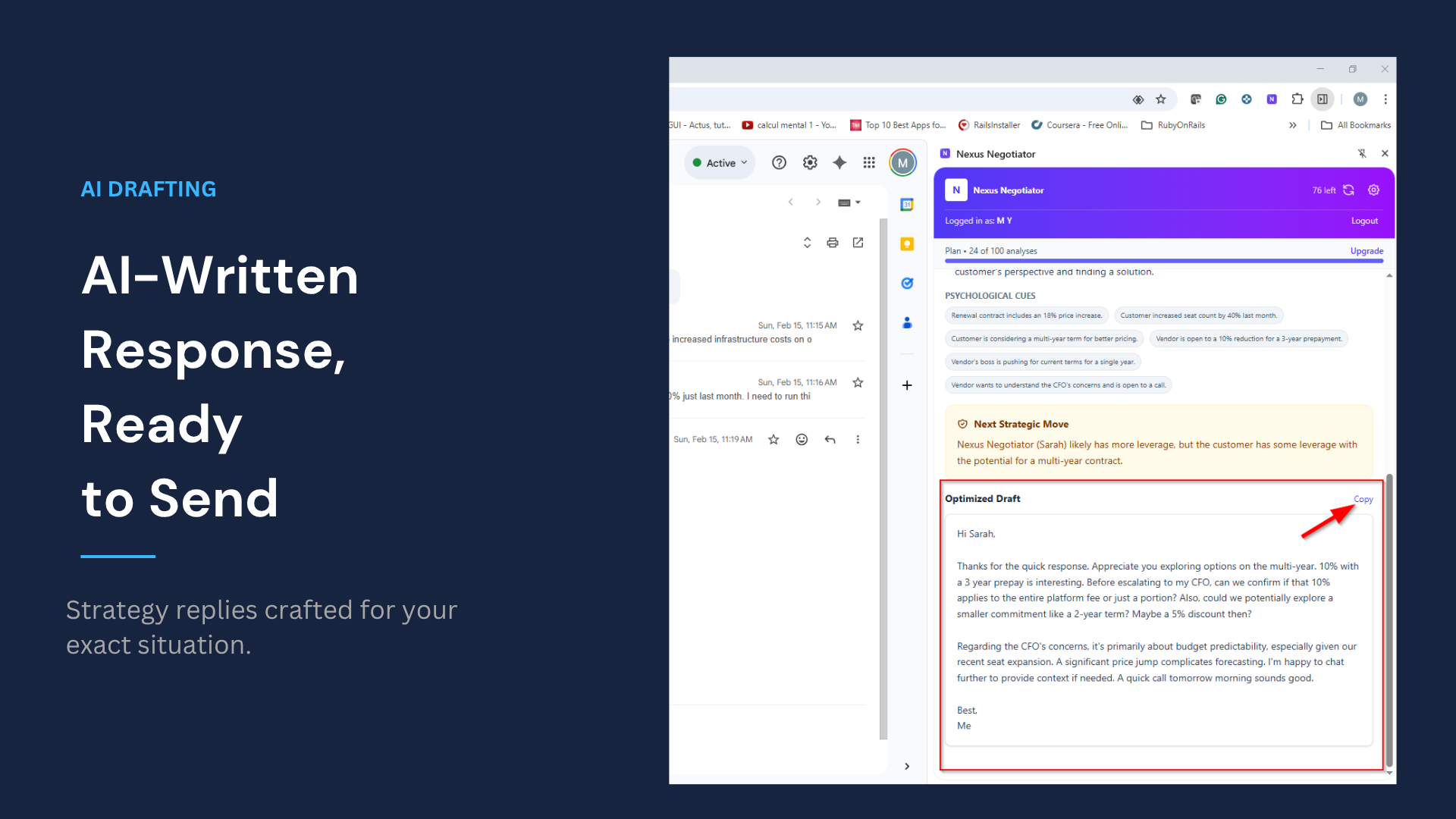 Nexus Negotiator: AI Coach for Gmail gallery image