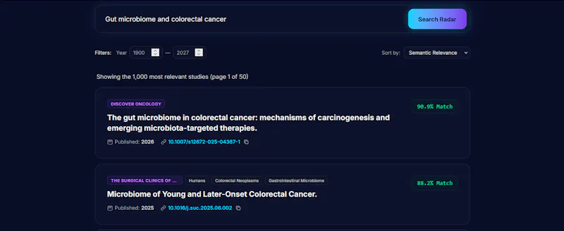 SciRadar screenshot 2