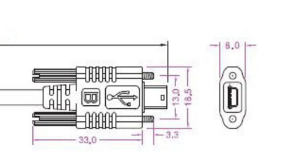 Mídia 3 de Mini cabo USB com bloqueio de parafuso